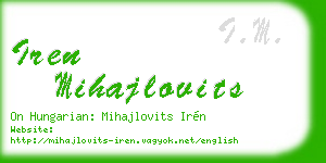 iren mihajlovits business card